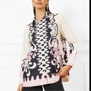 NWT ZARA Woman’s Pink Floral Print SATIN Shirt XS